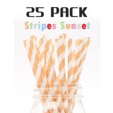 メイソンジャー Ball Mason jar タンブラー エコ 再生可能 紙ストロー25本入り サーキュラーエコノミー Stripes Sunset