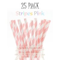 メイソンジャー Ball Mason jar タンブラー エコ 再生可能 紙ストロー25本入り サーキュラーエコノミー Stripes Pink