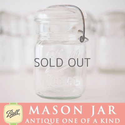 画像1: アンティーク メイソンジャー Ball Mason jar  ビンテージ　スモール　ワイヤー型　ホワイト