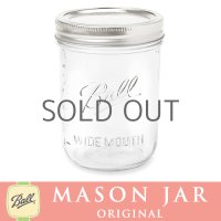 メイソンジャー 16oz(473ml)  ワイドマウス  Ball Mason jar オリジナル クリア