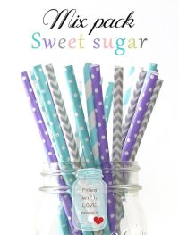 メイソンジャー Ball Mason jar タンブラー エコ 再生可能 紙ストロー25本入り サーキュラーエコノミー ミックスパック Sweet Sugar