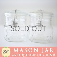 アンティーク メイソンジャー Ball Mason jar  ビンテージ　ワイドマウス　ワイヤー型　ホワイト