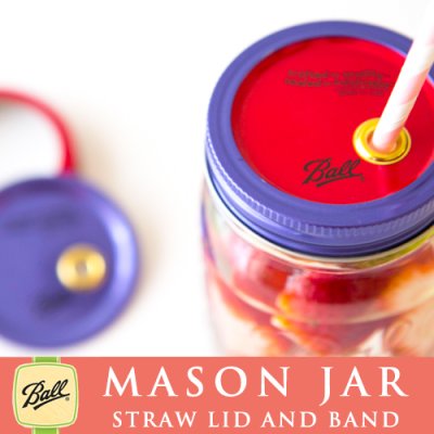 画像3: メイソンジャー　Ball社　レギュラーマウス用　ストロー用蓋　フタ　Mason jar　レッド