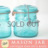 アンティーク メイソンジャー Ball Mason jar  ビンテージ　ワイヤー型　ミニ　ブルー　鷲の彫刻入り