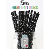 メイソンジャー Ball Mason jar タンブラー エコ 再生可能 紙ストロー25本入り サーキュラーエコノミー Small Dots Black