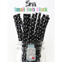 メイソンジャー Ball Mason jar タンブラー エコ 再生可能 紙ストロー25本入り サーキュラーエコノミー Small Dots Black