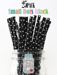 メイソンジャー Ball Mason jar タンブラー エコ 再生可能 紙ストロー25本入り サーキュラーエコノミー Small Dots Black