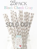 メイソンジャー Ball Mason jar タンブラー エコ 再生可能 紙ストロー25本入り サーキュラーエコノミー Block Check Gray