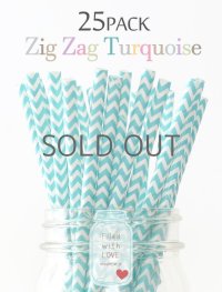 メイソンジャー Ball Mason jar タンブラー エコ 再生可能 紙ストロー25本入り サーキュラーエコノミー Zig Zag Turquoise