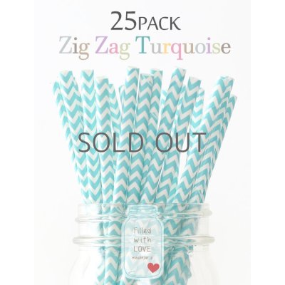 画像1: メイソンジャー Ball Mason jar タンブラー エコ 再生可能 紙ストロー25本入り サーキュラーエコノミー Zig Zag Turquoise