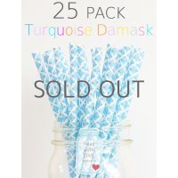 メイソンジャー Ball Mason jar タンブラー エコ 再生可能 紙ストロー25本入り サーキュラーエコノミー Turquoise Damask