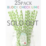 メイソンジャー Ball Mason jar タンブラー エコ 再生可能 紙ストロー25本入り サーキュラーエコノミー Block Check Lime