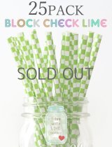 メイソンジャー Ball Mason jar タンブラー エコ 再生可能 紙ストロー25本入り サーキュラーエコノミー Block Check Lime