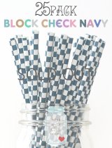 メイソンジャー Ball Mason jar タンブラー エコ 再生可能 紙ストロー25本入り サーキュラーエコノミー Block Check Navy