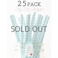 メイソンジャー Ball Mason jar タンブラー エコ 再生可能 紙ストロー25本入り サーキュラーエコノミー Zig Zag Aqua