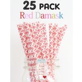 メイソンジャー Ball Mason jar タンブラー エコ 再生可能 紙ストロー25本入り サーキュラーエコノミー Red Damask