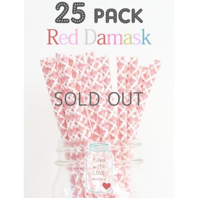 画像1: メイソンジャー Ball Mason jar タンブラー エコ 再生可能 紙ストロー25本入り サーキュラーエコノミー Red Damask