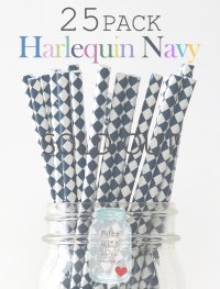 メイソンジャー Ball Mason jar タンブラー エコ 再生可能 紙ストロー25本入り サーキュラーエコノミー Harlequin Navy