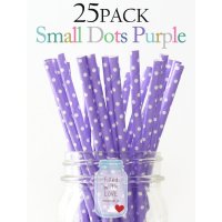 メイソンジャー Ball Mason jar タンブラー エコ 再生可能 紙ストロー25本入り サーキュラーエコノミー Small Dots Purple