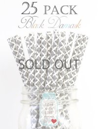 メイソンジャー Ball Mason jar タンブラー エコ 再生可能 紙ストロー25本入り サーキュラーエコノミー Black Damask