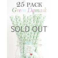 メイソンジャー Ball Mason jar タンブラー エコ 再生可能 紙ストロー25本入り サーキュラーエコノミー Green Damask
