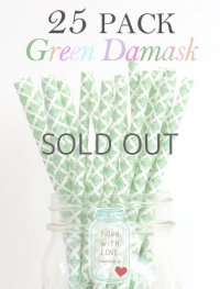 メイソンジャー Ball Mason jar タンブラー エコ 再生可能 紙ストロー25本入り サーキュラーエコノミー Green Damask
