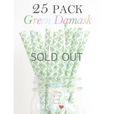 画像1: メイソンジャー Ball Mason jar タンブラー エコ 再生可能 紙ストロー25本入り サーキュラーエコノミー Green Damask