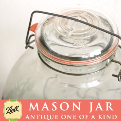 画像6: アンティーク　メイソンジャー　限定１点のみ！超希少レア！Ball社特大メイソンジャー　インテリア用 ワイヤー＆蓋付き