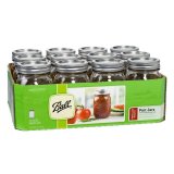 【12個セット】メイソンジャー 16oz(473ml) レギュラーマウス  箱入り　Ball Mason jar オリジナル クリア