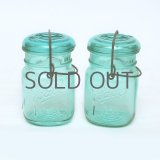 【希少】アンティーク メイソンジャー Ball Mason jar  ビンテージ　スモール　ワイヤー型　ブルー