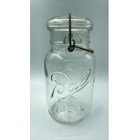 アンティーク メイソンジャー Ball Mason jar  ビンテージ　Quart(クォート)　ワイヤー型　クリア瓶/クリア蓋