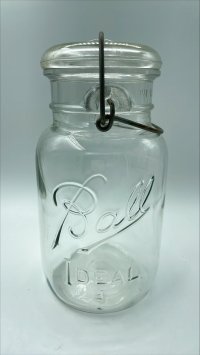アンティーク メイソンジャー Ball Mason jar  ビンテージ　Quart(クォート)　ワイヤー型　クリア瓶/クリア蓋