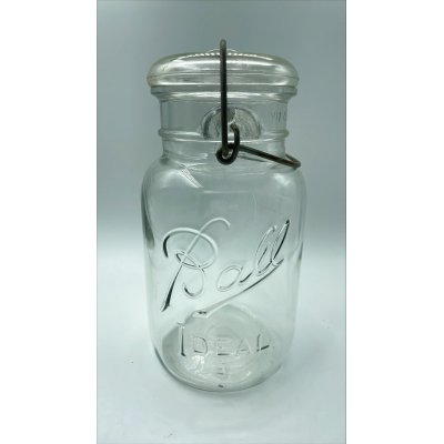 画像1: アンティーク メイソンジャー Ball Mason jar  ビンテージ　Quart(クォート)　ワイヤー型　クリア瓶/クリア蓋