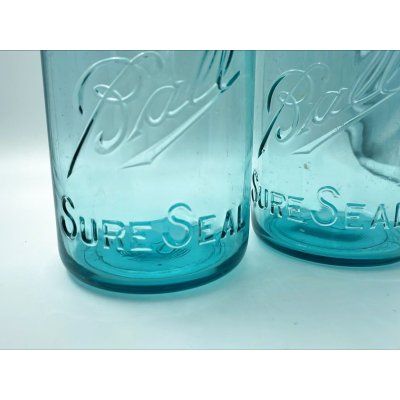 画像2: 【希少】アンティーク メイソンジャー Ball Mason jar  ビンテージ　Quart(クォート)　ワイヤー型　ブルー瓶/ブルー蓋