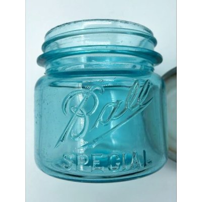 画像3: 【希少】アンティーク メイソンジャー Ball Mason jar  ビンテージ　Zinc蓋つき　ブルー