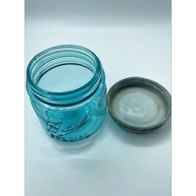 画像2: 【希少】アンティーク メイソンジャー Ball Mason jar  ビンテージ　Zinc蓋つき　ブルー