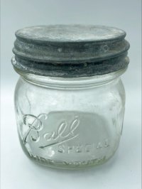 【希少】アンティーク メイソンジャー Ball Mason jar  ビンテージ　Zinc蓋つき　クリア