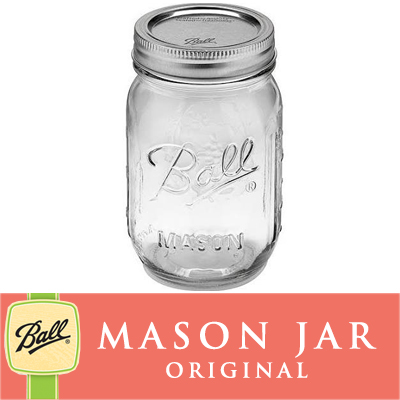 メイソンジャー 16oz(473ml) レギュラーマウス Ball Mason jar オリジナル クリア