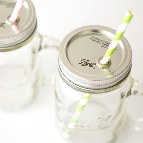 メイソンジャー Ball Mason Jar ストロー用タンブラー レギュラーマウス クリア ハンドル付き メイソンジャー Ball Mason Jar ストロー用タンブラー レギュラーマウス クリア ハンドル付き