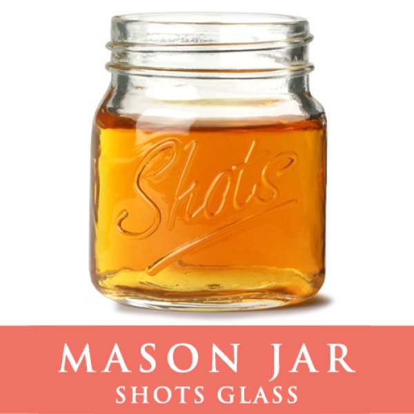 画像1: メイソンジャーショットグラス　ウイスキーやウォッカに　Mason jar 　ショットグラス クリア (1)