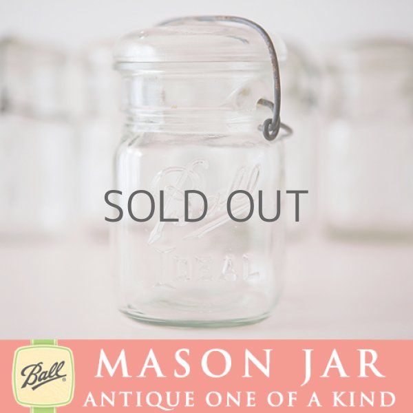 画像1: アンティーク メイソンジャー Ball Mason jar  ビンテージ　スモール　ワイヤー型　クリア (1)