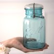 画像5: 【希少】アンティーク メイソンジャー Ball Mason jar  ビンテージ　Quart(クォート)　ワイヤー型　ブルー瓶/ブルー蓋 (5)