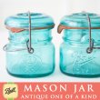 画像3: アンティーク メイソンジャー Ball Mason jar  ビンテージ　ワイヤー型　ミニ　ブルー　鷲の彫刻入り (3)