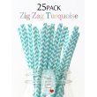 画像1: メイソンジャー Ball Mason jar タンブラー エコ 再生可能 紙ストロー25本入り サーキュラーエコノミー Zig Zag Turquoise (1)