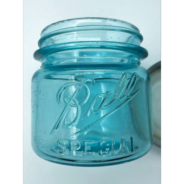 画像3: 【希少】アンティーク メイソンジャー Ball Mason jar  ビンテージ　Zinc蓋つき　ブルー (3)
