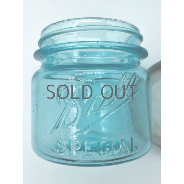画像3: 【希少】アンティーク メイソンジャー Ball Mason jar  ビンテージ　Zinc蓋つき　ブルー (3)