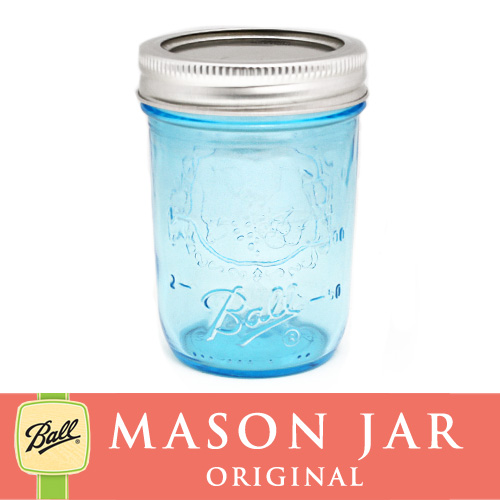 100周年限定 ブルーメイソンジャー 8oz 236ml レギュラーマウス Ball Mason Jar オリジナル